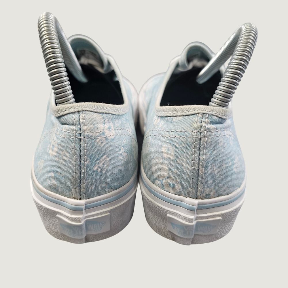Vans Authentic Platform Floral Tonal Blue Canvas Sneakers Womens 7 | Mens 5.5 - Picture 3 of 10